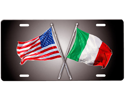 American Italian Flag License Plate