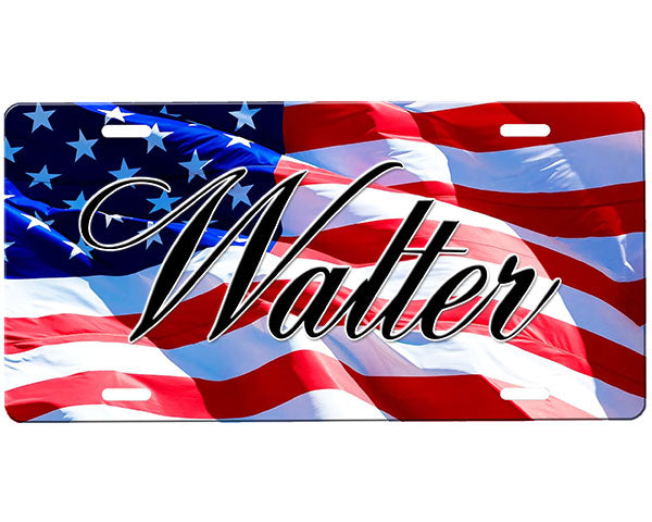 American Flag License Plate