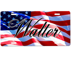 American Flag License Plate
