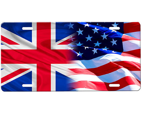 British Flag/American Flag License Plate