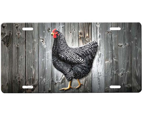 Barred Rooster License Plate