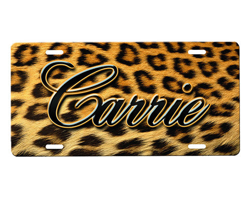 Cheetah Print License Plate
