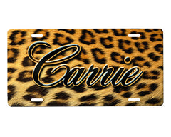 Cheetah Print License Plate