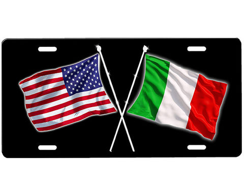 Italian Flag/American Flag License Plate