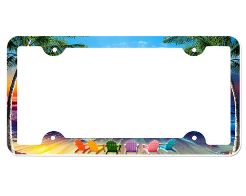 Beach Chairs License Plate Frame