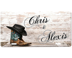 Cowboy Boots and Hat License Plate