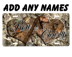 Camouflage Hearts License Plate