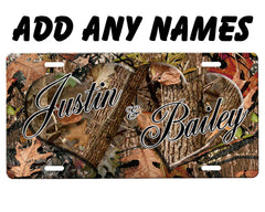 Camouflage Hearts License Plate