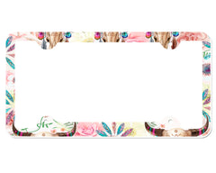 Cow Skull License Plate Frame