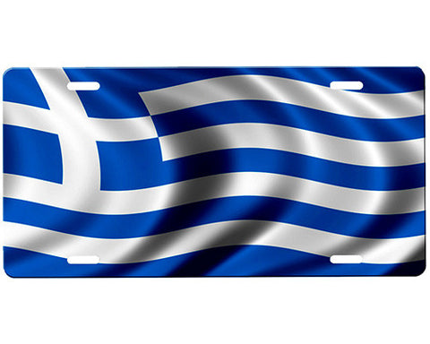 Greek Flag License Plate