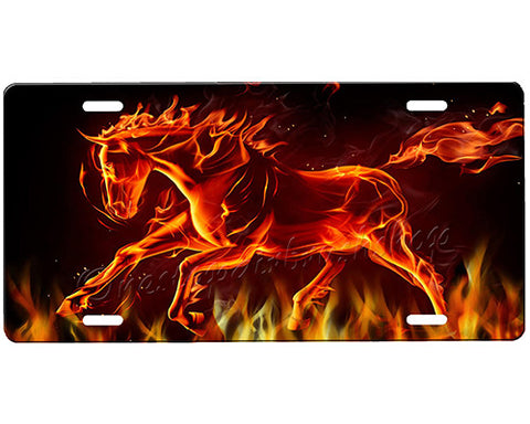 Flaming Horse License Plate