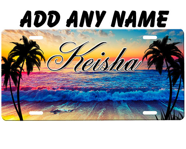 Beach Scene License Plate
