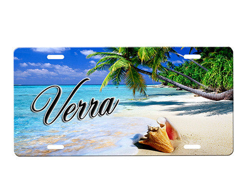Beach Scene License Plate