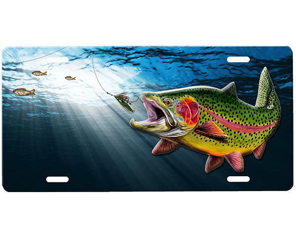 Brook Trout Fly Fishing Car Front License Plate 6 X 12 Inch