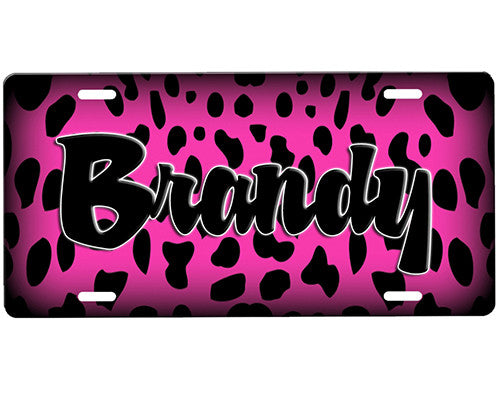 Cheetah Print License Plate