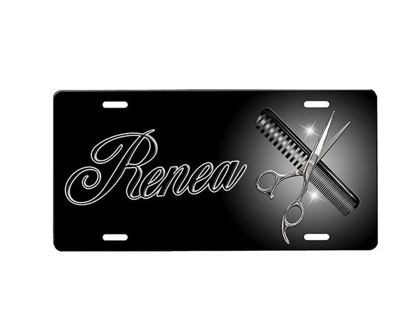 Comb and Scissors License Plate