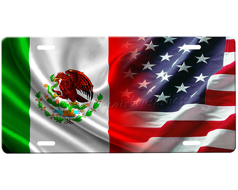 Mexican Flag/American Flag License Plate