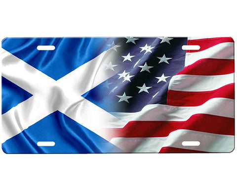 Scotland Flag/American Flag License Plate