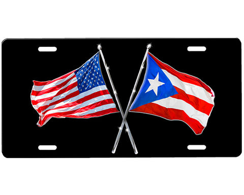 American Flag/Puerto Rico Flag License Plate