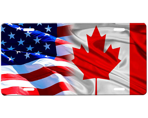 American Flag/Canada Flag License Plate