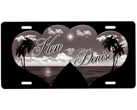 Beach Hearts License Plate