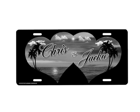 Beach Hearts License Plate