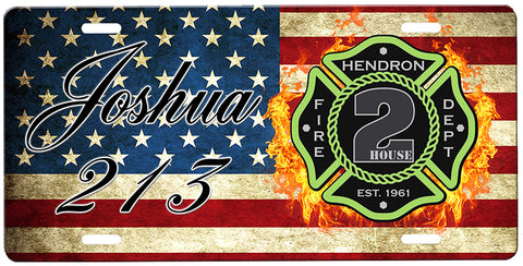 Firefighter License Plate