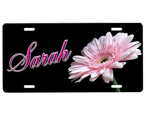 Pink Daisy License Plate