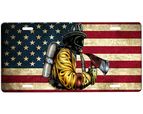 Firefighter License Plate