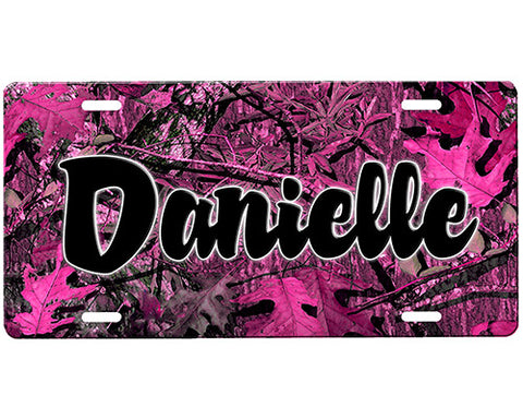 Pink Camouflage License Plate