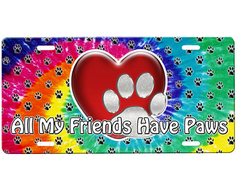 Paw Print License Plate