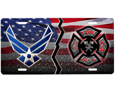 Air Force/Firefighter License Plate