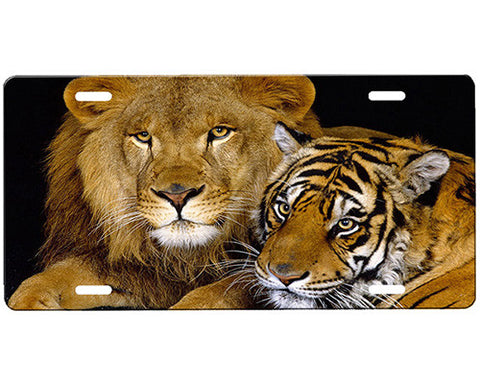 Lion and Tiger License Plate