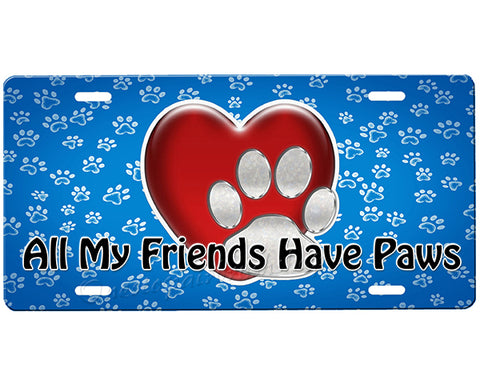 Paw Print License Plate