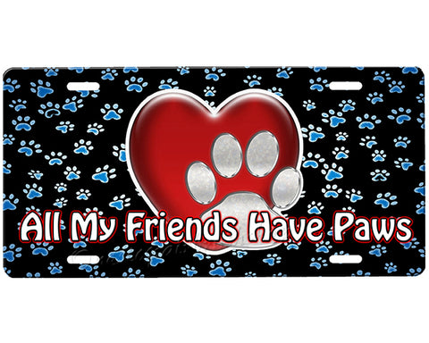 Paw Print License Plate