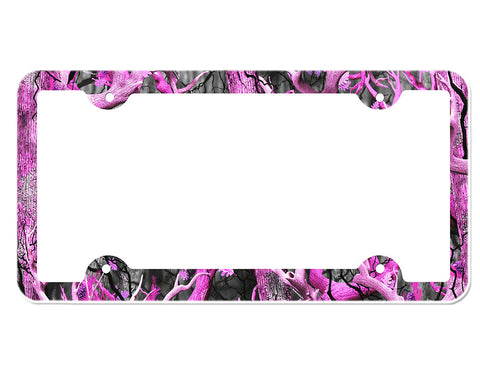 Pink Camouflage License Plate Frame