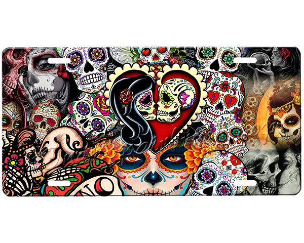 Sugar Skull License Plate