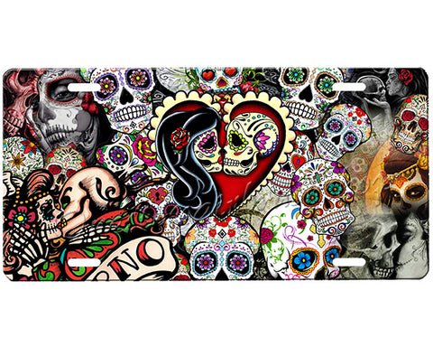 Sugar Skull License Plate