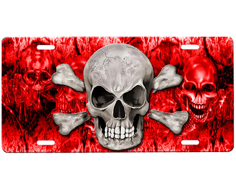 Skulls License Plate