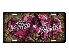 Camouflage Hearts License Plate