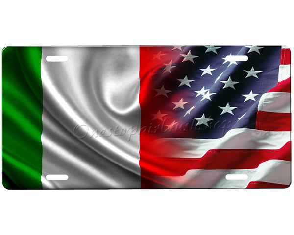 Italian Flag/American Flag License Plate
