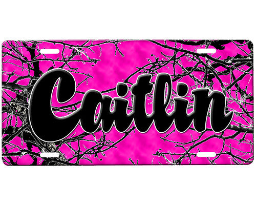 Pink Camouflage License Plate