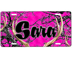 Pink Camouflage License Plate
