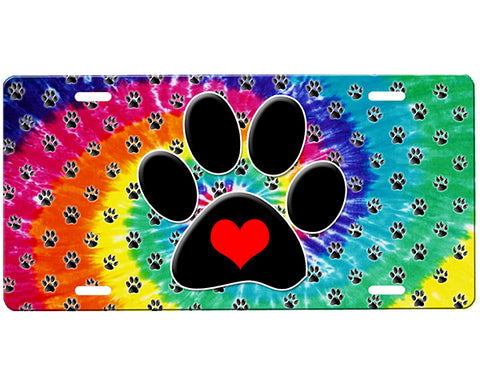 Paw Print License Plate