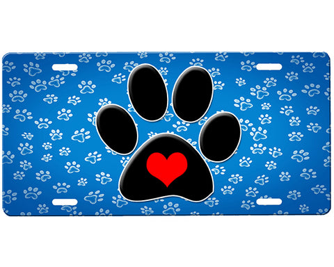 Paw Print License Plate