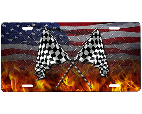 Checkered Flags License Plate
