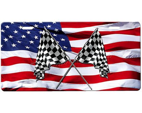 Racing Flags License Plate