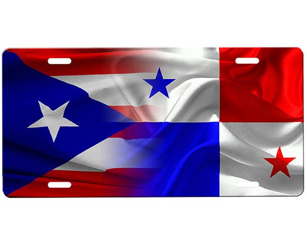 Puerto Rican/Panama Flag License Plate