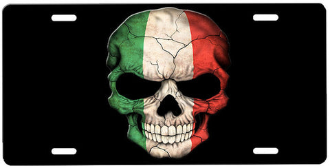 Italian Flag Skull License Plate