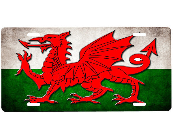 Welsh Flag License Plate